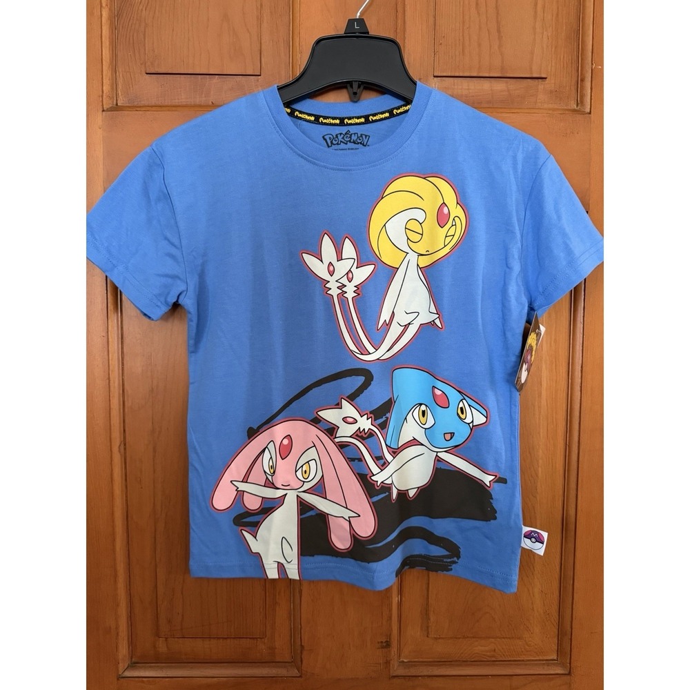 Boys' Pokemon Blue Short Sleeve Graphic T-Shirt Medium Legendary Sinnoh Region
